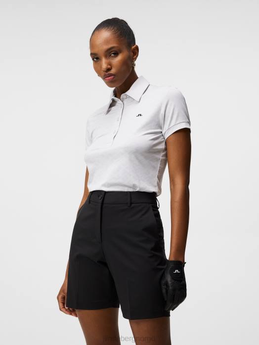 J.Lindeberg kvinner alaya jacquard polo lysegrå klær F8641541