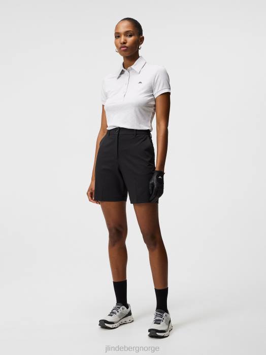 J.Lindeberg kvinner alaya jacquard polo lysegrå klær F8641541