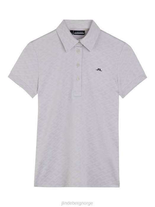 J.Lindeberg kvinner alaya jacquard polo lysegrå klær F8641541