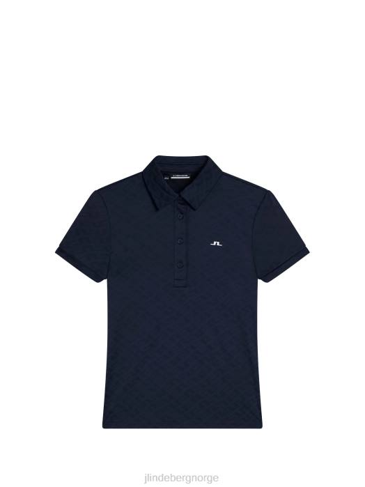 J.Lindeberg kvinner alaya jacquard polo marinen klær F8641542