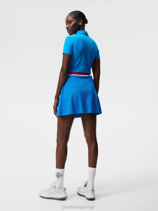 J.Lindeberg kvinner barbara polo strålende blå klær F8641503