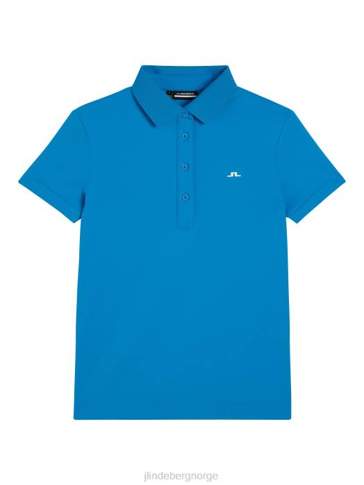 J.Lindeberg kvinner barbara polo strålende blå klær F8641503