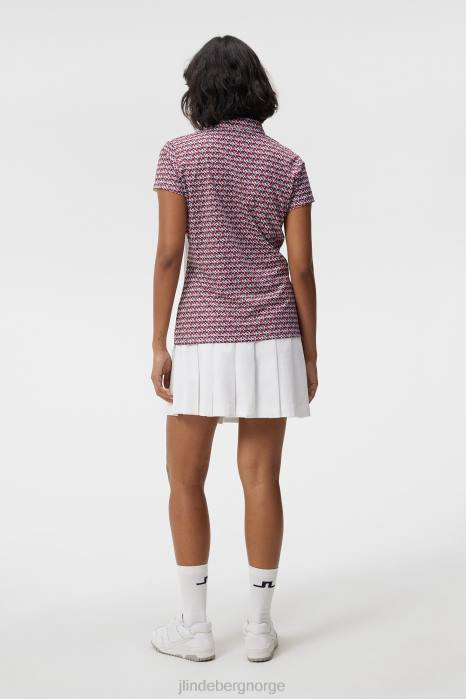 J.Lindeberg kvinner cara polo micro bridge rose rød klær F8641366