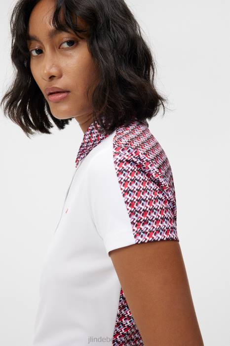 J.Lindeberg kvinner cara polo micro bridge rose rød klær F8641366