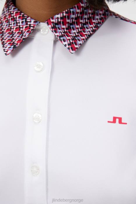 J.Lindeberg kvinner cara polo micro bridge rose rød klær F8641366