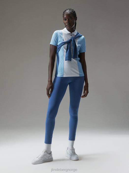 J.Lindeberg kvinner evelina polo luftig blå klær F8641544