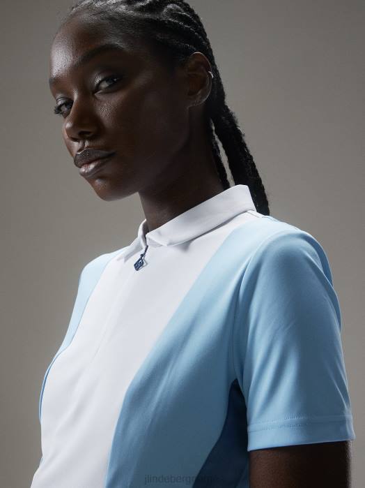 J.Lindeberg kvinner evelina polo luftig blå klær F8641544