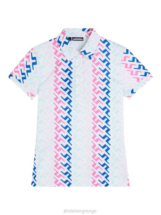 J.Lindeberg kvinner hailey print polo rosamalt bro klær F8641385