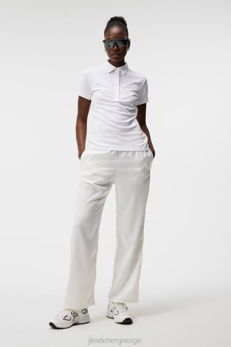 J.Lindeberg kvinner henrietta preget polo hvit klær F8641425