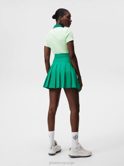 J.Lindeberg kvinner henrietta preget polo patina grønn klær F8641424