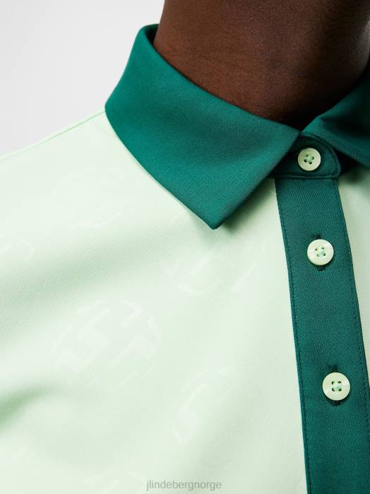 J.Lindeberg kvinner henrietta preget polo patina grønn klær F8641424