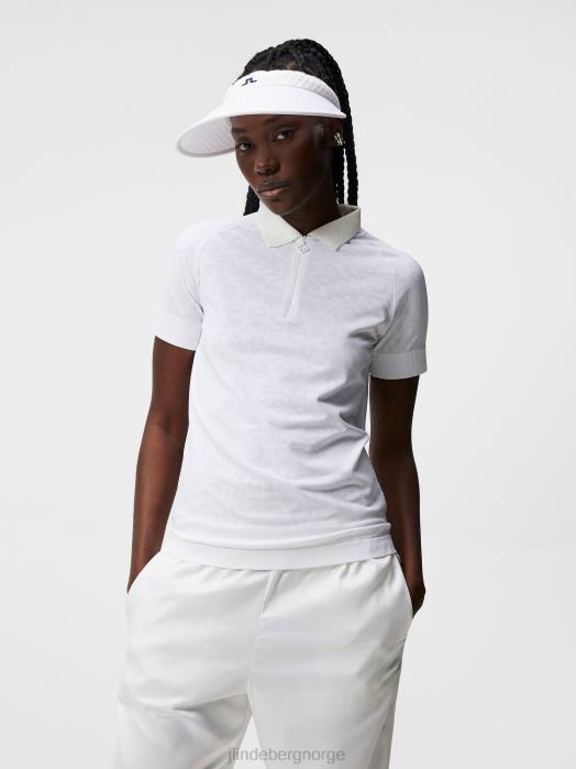 J.Lindeberg kvinner sadine sømløs polo hvit klær F8641501