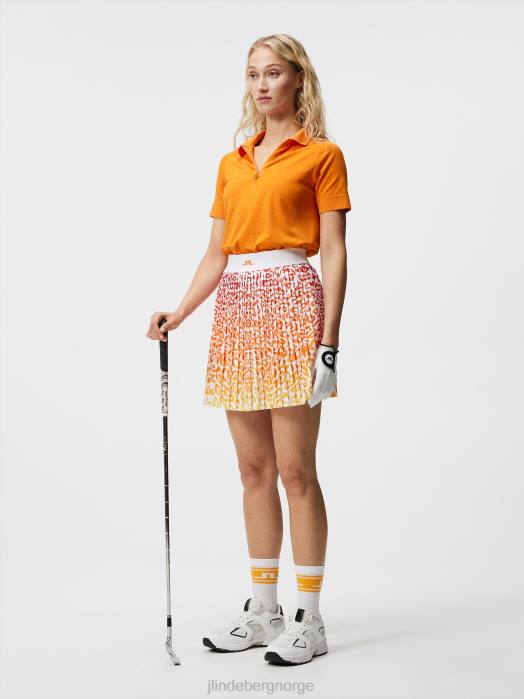 J.Lindeberg kvinner sadine sømløs polo russet oransje klær F8641502