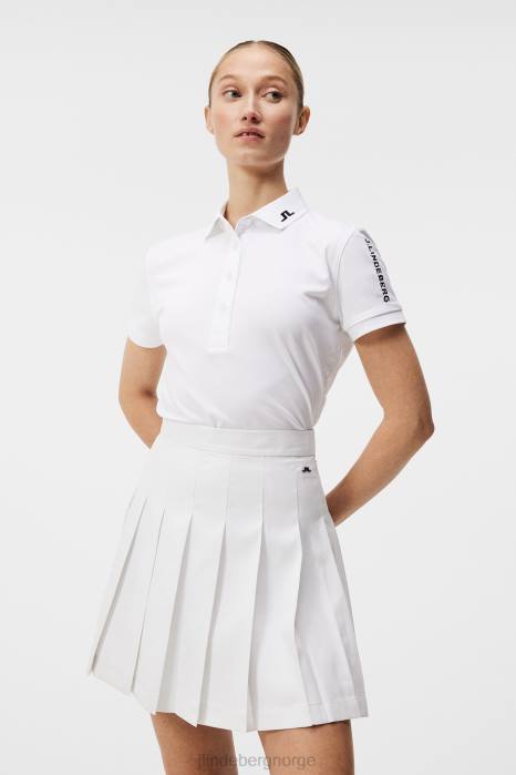 J.Lindeberg kvinner tour tech golfpolo hvit klær F8641552