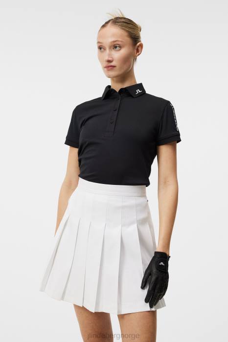 J.Lindeberg kvinner tour tech golfpolo svart klær F8641553
