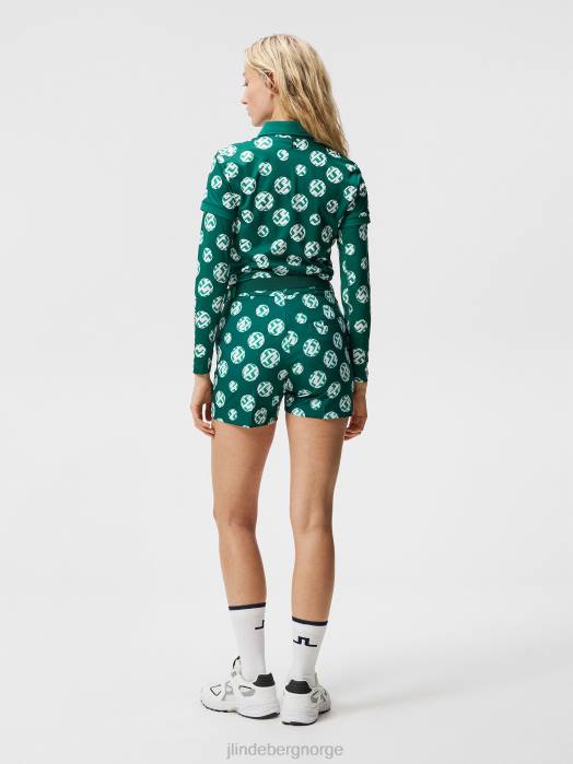 J.Lindeberg kvinner tour tech print polo regnskog sfære prikk klær F8641458