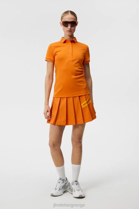 J.Lindeberg kvinner tur tech polo russet oransje klær F8641470