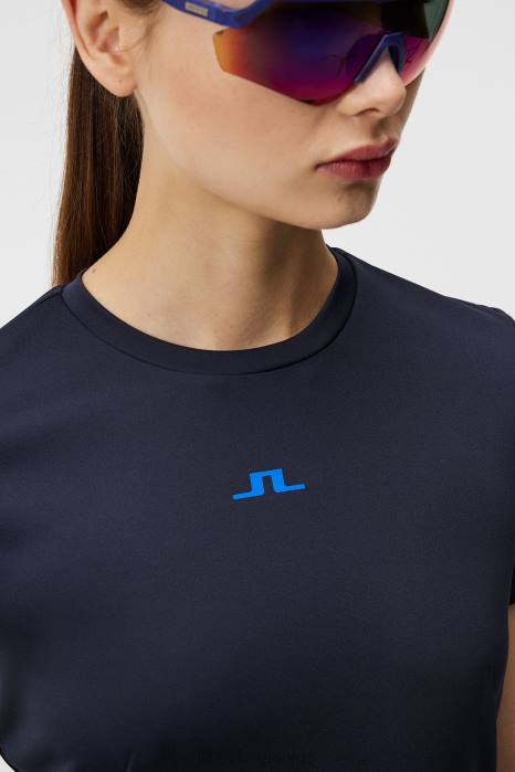 J.Lindeberg kvinner ada t-skjorte marinen klær F8641328