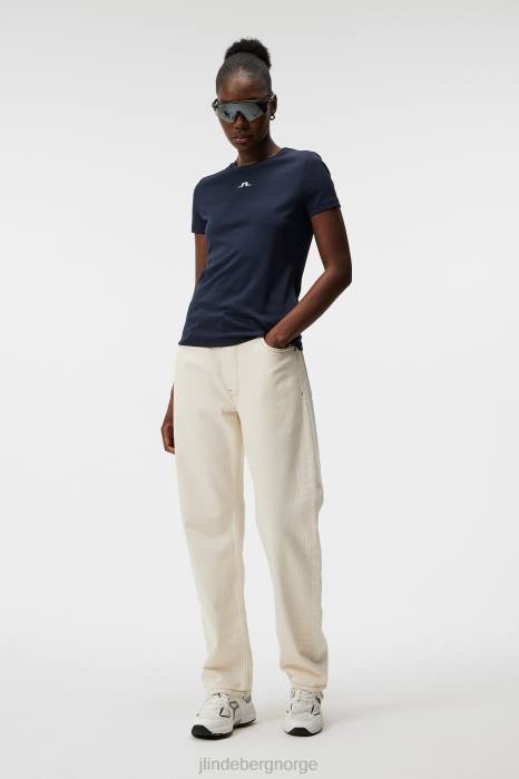 J.Lindeberg kvinner ada t-skjorte marinen klær F8641411