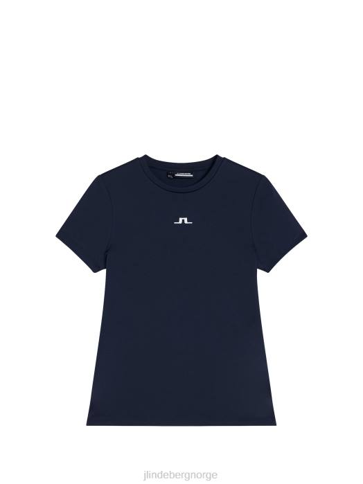 J.Lindeberg kvinner ada t-skjorte marinen klær F8641411