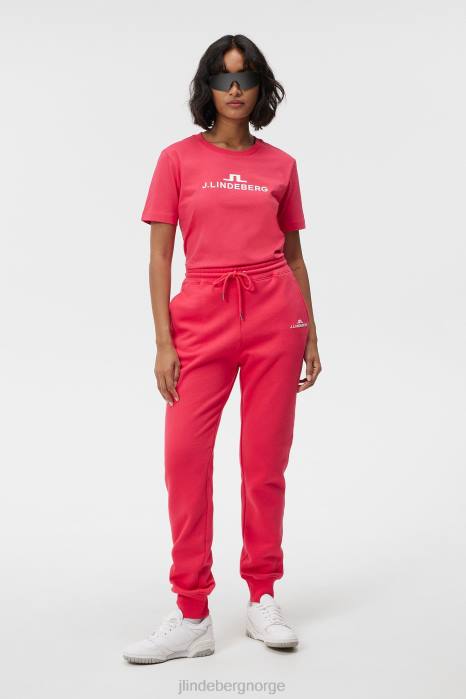 J.Lindeberg kvinner alfa t-skjorte rosenrød klær F8641322