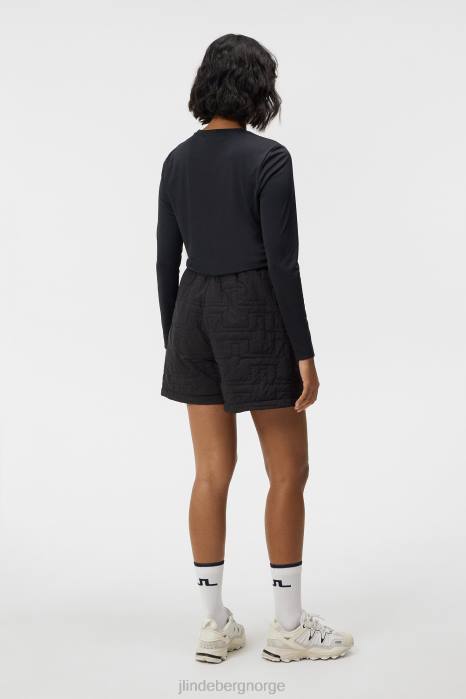 J.Lindeberg kvinner en langermet t-skjorte svart klær F8641326