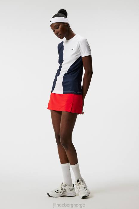 J.Lindeberg kvinner store flekker tee marinen klær F8641427