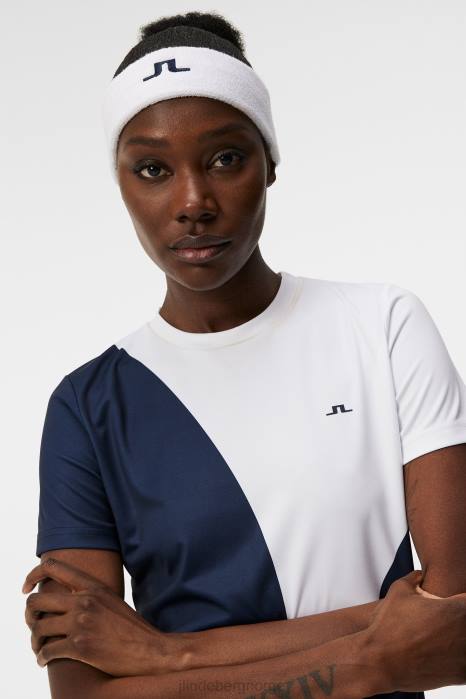 J.Lindeberg kvinner store flekker tee marinen klær F8641427