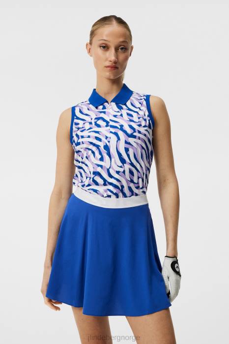 J.Lindeberg kvinner annie topp lilla malt sebra klær F8641398