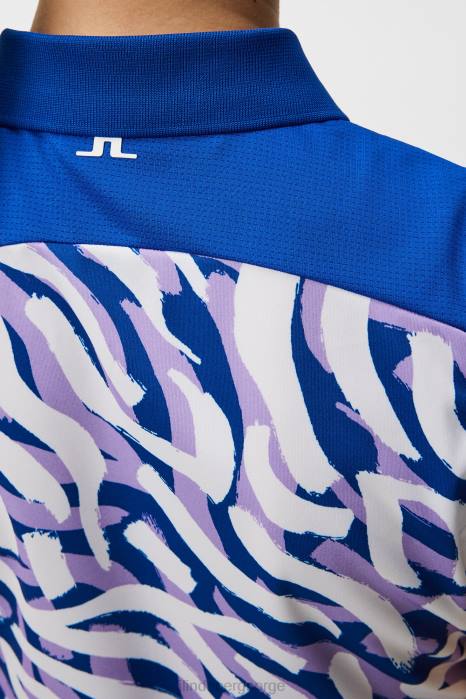 J.Lindeberg kvinner annie topp lilla malt sebra klær F8641398