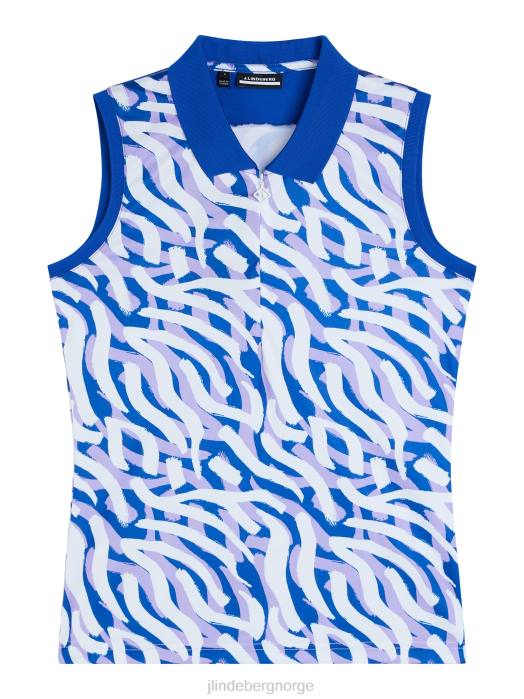 J.Lindeberg kvinner annie topp lilla malt sebra klær F8641398