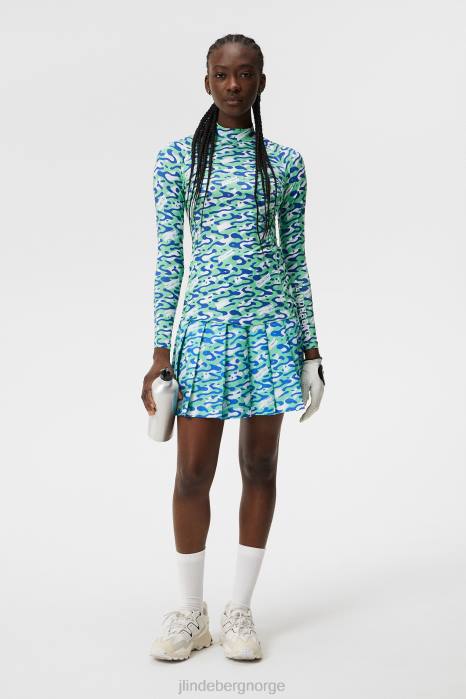 J.Lindeberg kvinner asa trykk komprimering topp caldera jade krem klær F8641368