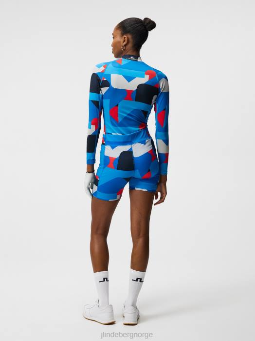 J.Lindeberg kvinner asa trykk komprimering topp grå stor bro klær F8641487