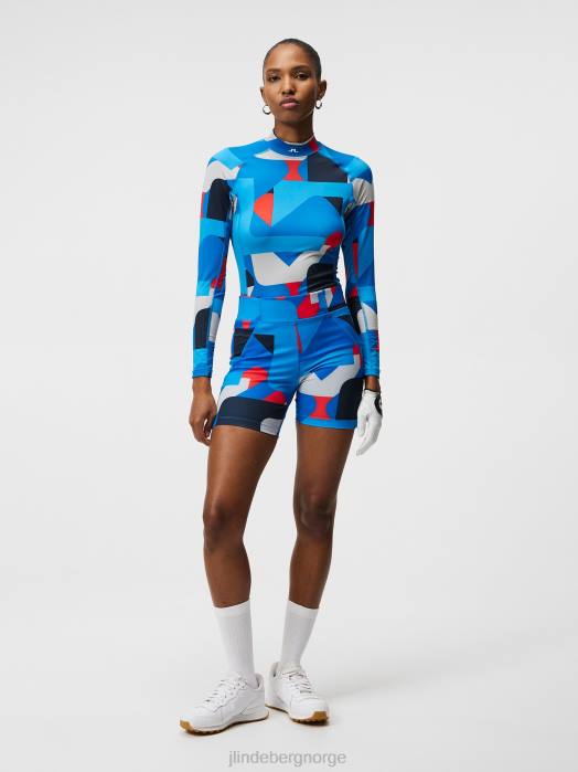 J.Lindeberg kvinner asa trykk komprimering topp grå stor bro klær F8641487