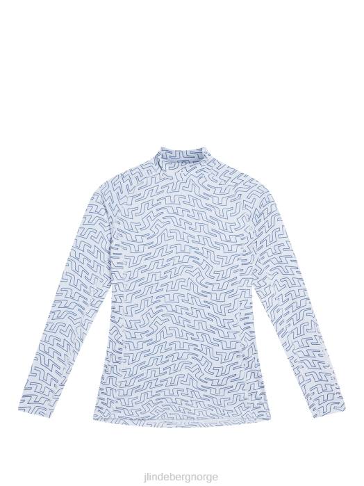 J.Lindeberg kvinner asa trykk komprimering topp hvit brosvirvel klær F8641490