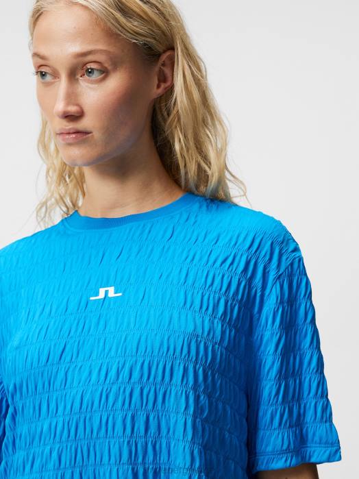 J.Lindeberg kvinner aurelia topp strålende blå klær F8641408