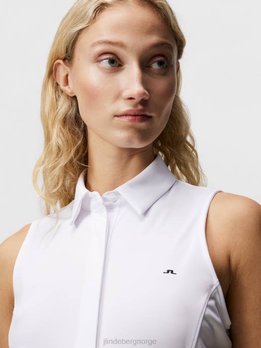 J.Lindeberg kvinner dena ermeløs topp hvit klær F8641433