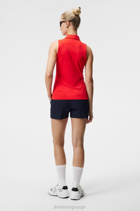 J.Lindeberg kvinner dena ermeløs topp ildrød klær F8641436