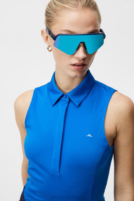 J.Lindeberg kvinner dena ermeløs topp lapis blå klær F8641438