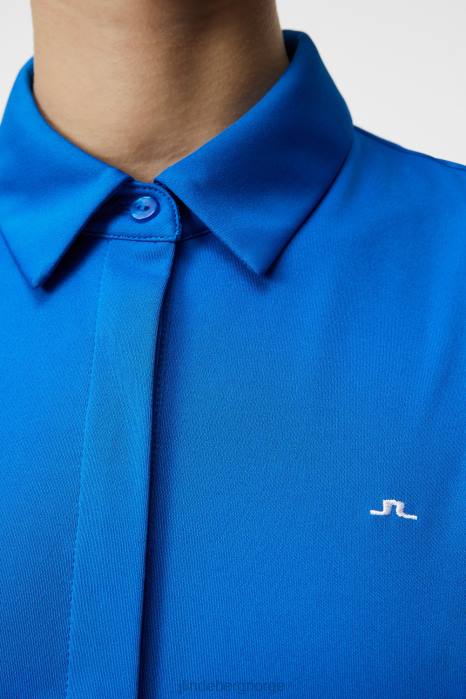 J.Lindeberg kvinner dena ermeløs topp lapis blå klær F8641438