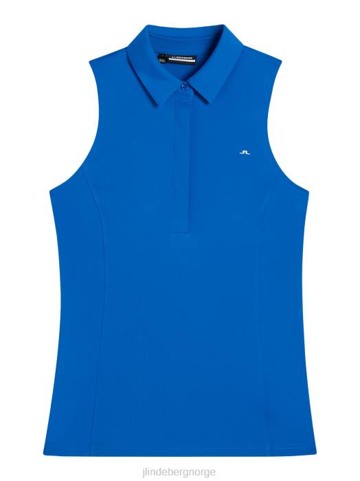 J.Lindeberg kvinner dena ermeløs topp lapis blå klær F8641438