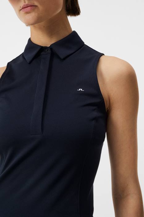 J.Lindeberg kvinner dena ermeløs topp marinen klær F8641434