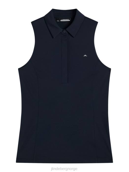 J.Lindeberg kvinner dena ermeløs topp marinen klær F8641434