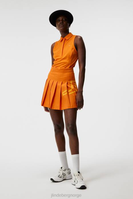 J.Lindeberg kvinner dena ermeløs topp russet oransje klær F8641442