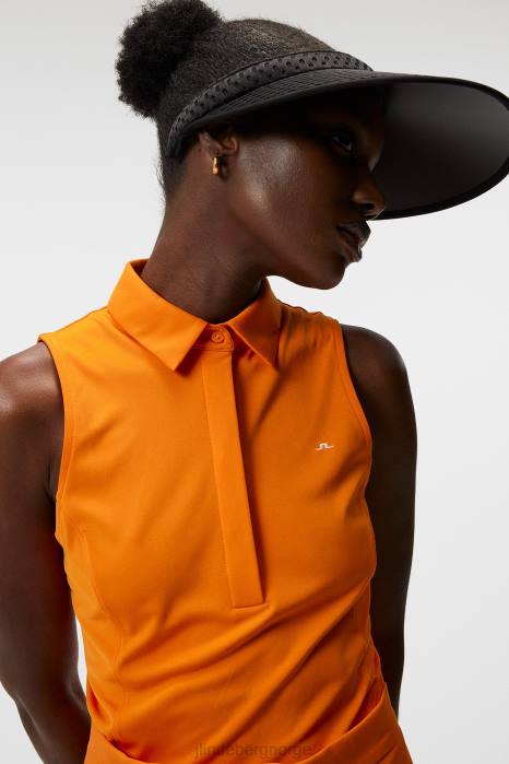 J.Lindeberg kvinner dena ermeløs topp russet oransje klær F8641442