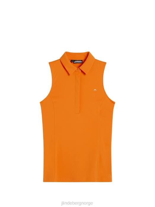 J.Lindeberg kvinner dena ermeløs topp russet oransje klær F8641442