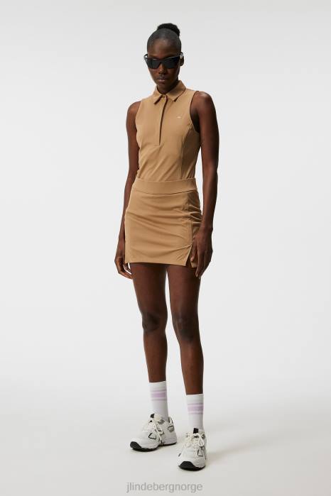 J.Lindeberg kvinner dena ermeløs topp tiger brun klær F8641443