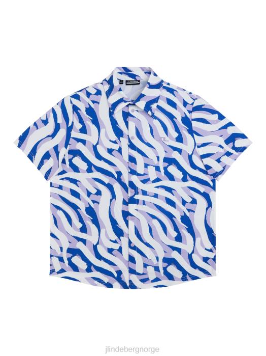 J.Lindeberg kvinner elin skjorte med trykk lilla malt sebra klær F8641381