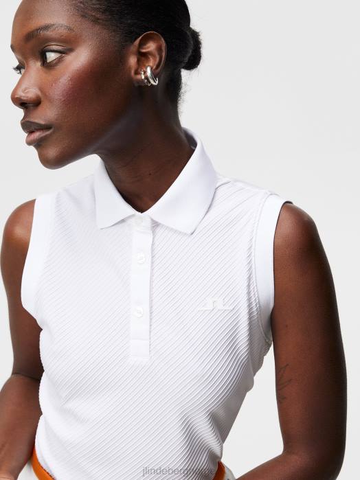 J.Lindeberg kvinner lale ermeløs topp hvit klær F8641512