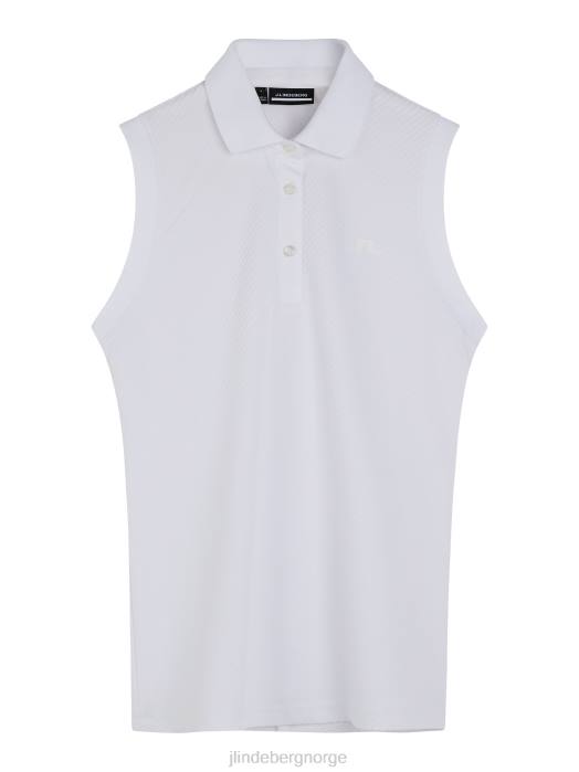 J.Lindeberg kvinner lale ermeløs topp hvit klær F8641512